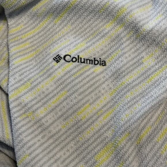 Columbia Women's Off White Gray Yellow Stripe Fleece Pullover Shirt Top Size XL - Picture 6 of 6